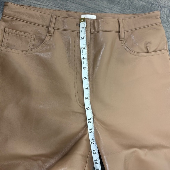 Aritzia Wilfred Constant Camel Faux Vegan Leather Pants SZ 12 Tall - Picture 12 of 16